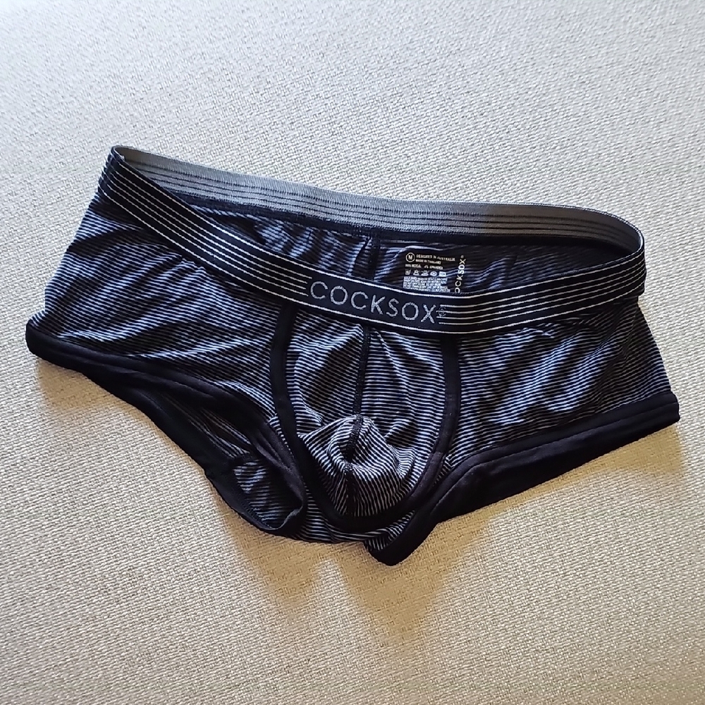 Cocksox Men's Black Striped Low-Rise Briefs - Supportive Everyday Underwear